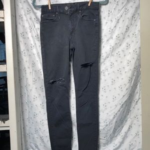 Calvin Rucker - 28 women’s high rise skinny crop black distressed jeans